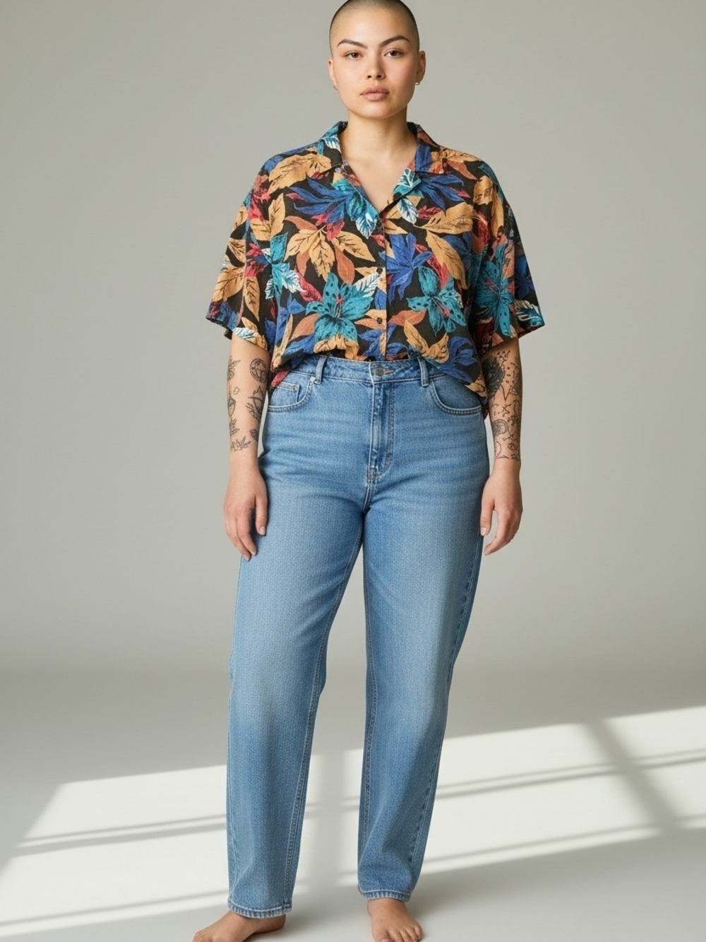 Vintage Unisex Lady Caribou Button-Down Shirt.